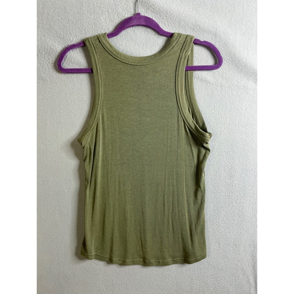 Ribbed Tank Top Women's XL Olive Green Sleeveless Casual Basic Top‎